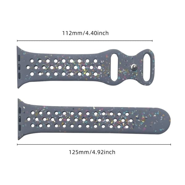Silikonearmbånd Apple Watch Universal 49mm/45mm/42mm Mønster Urrem - Blå Grå Blue