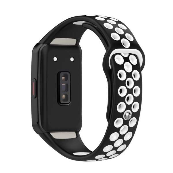 Huawei Band 6 / Honor Band 6 dobbeltfarvet silikone-urrem - Sort / Hvid Black