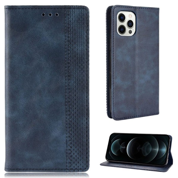 Bofink Vintage iPhone 13 Pro Nahkakotelo - Sininen Blue