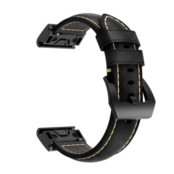 Garmin Fenix 5X genuine leather watch band - Black Svart