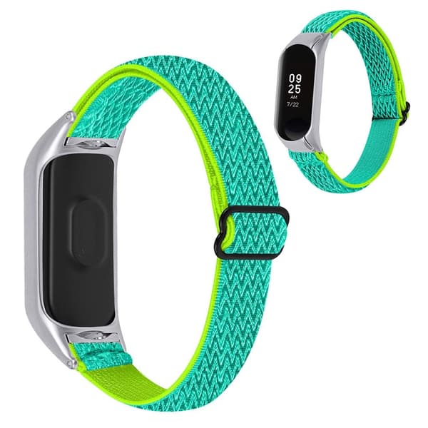 Xiaomi Mi Band 5 elastiskt klockarmband i nylon - Gul / Grön Grön