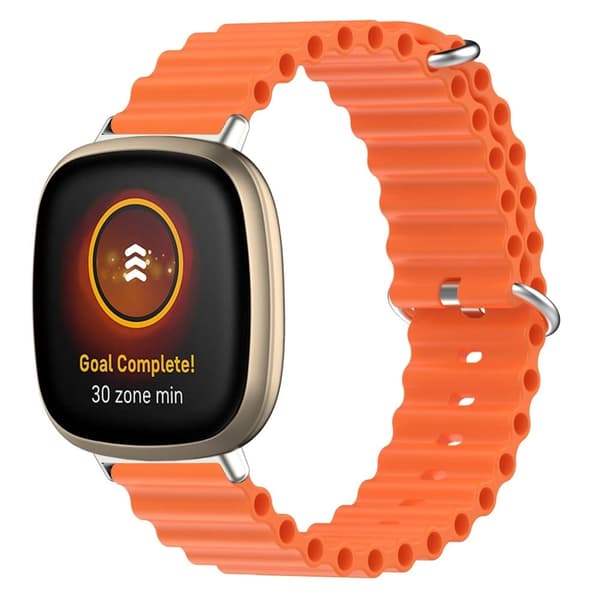 Fitbit Sense 2 / Versa 4 / 3 klokkerem i havbåndstil - Oransje Orange