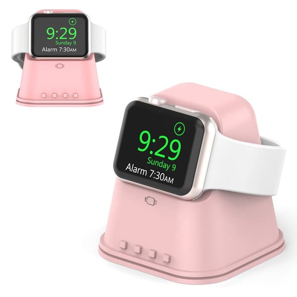 Ladestativ i silikon for Apple Watch - Rosa Pink