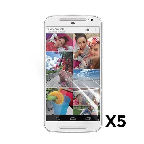 Displayskydd Til Motorola Moto G2 - 5 Stycken Transparent