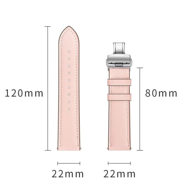Samsung Gear S3 / S3 Frontier klockarmband i äkta läder - Silver / Rosa Rosa