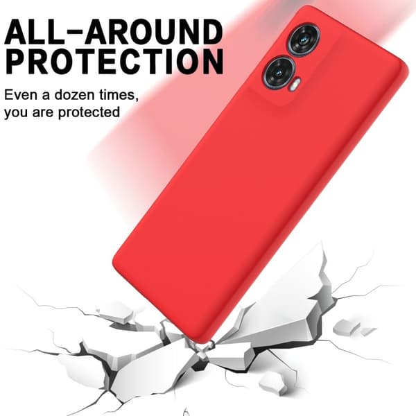 Matt Motorola Moto G85 skal av flytande silikon - Röd Röd
