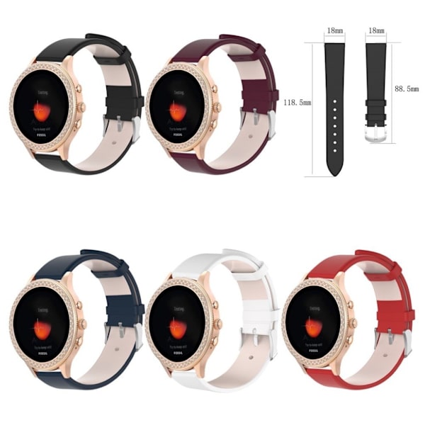 Fossil Gen 4 (40mm) ægte læder Urrem - Sort Black