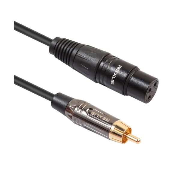 REXLIS universel XLR hunstik til 3.5mm hanstik forlængerkabel til mikrofon - 10 meter Black