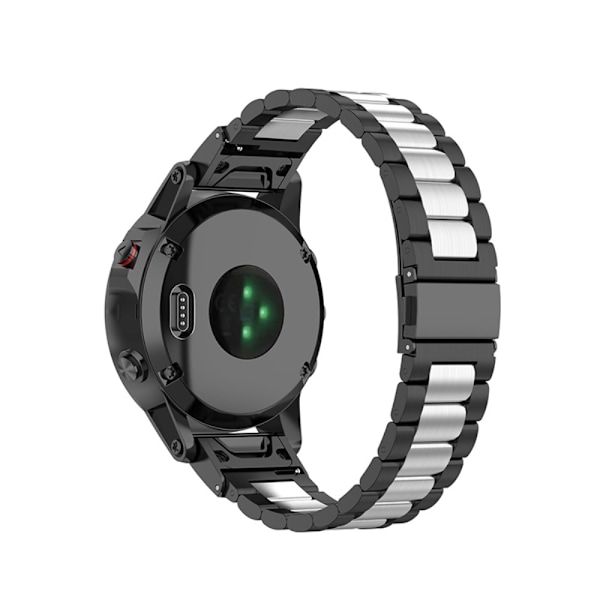 Tre pärlor i 304 rostfritt stål för Garmin-klocka - Svart / Silver / Svart multifärg