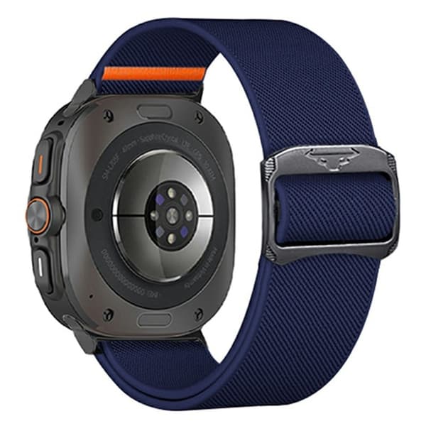 Samsung Galaxy Watch Ultra 47mm Nylon Strap Elastic Replacement Watch Band - Mørkeblå Blue