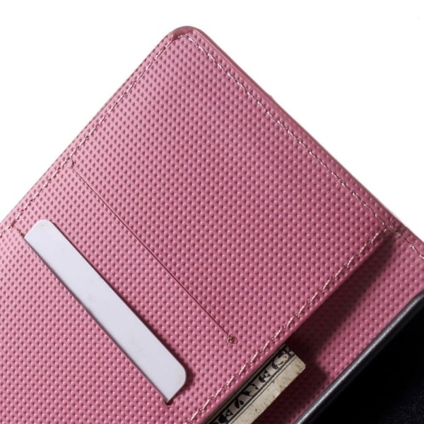 Moberg Huawei Ascend P8 Nahkakotelo Korttitaskuilla - Perhonen Ja Ympyrät Multicolor