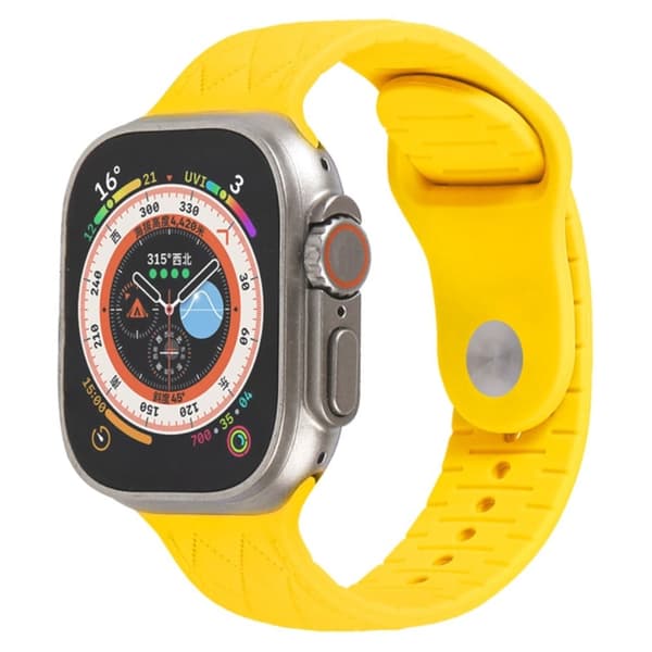 Apple Watch Series 9 41 mm teksturert silikonrem - Gul Yellow