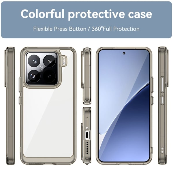 Xiaomi 15 Pro smart telefonskal i akryl - Transparent Grå Silvergrå
