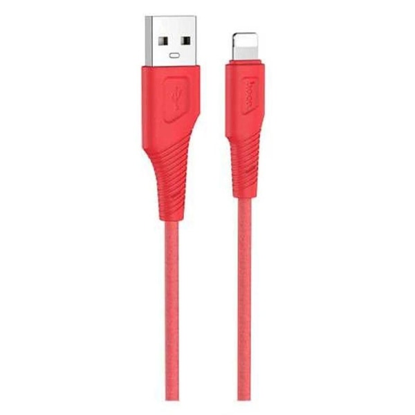 HOCO X58 Airy silicone charging data cable for Lightning - red Röd