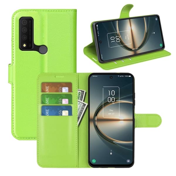 Klassisk TCL 30 V 5G flip etui - Grøn Green