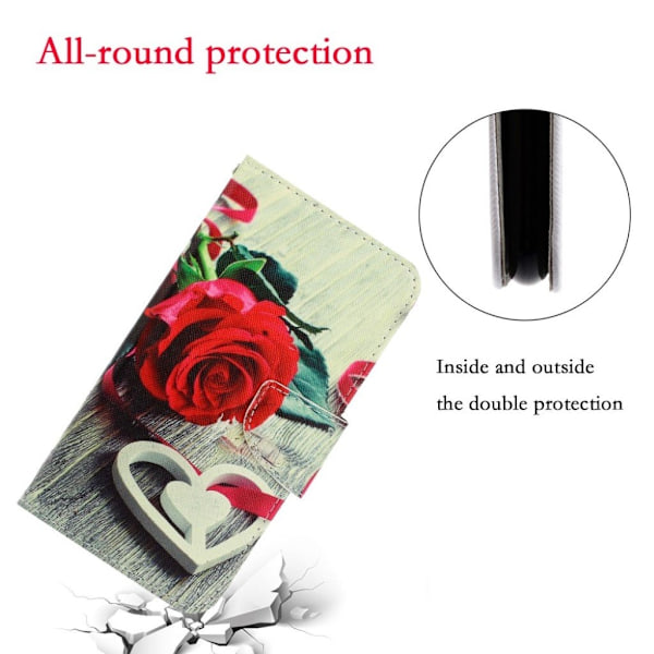 Wonderland Xiaomi Redmi 9C Flip etui - Red rose Multicolor