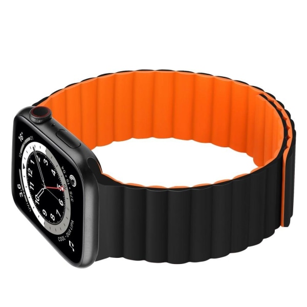 Apple Watch (41mm) kaksivärinen silikonikellon hihna - Musta / Oranssi Black