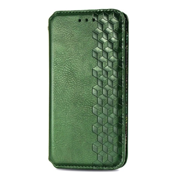 Nahkakotelo With A Stylish Rhombus Imprint For Sony Xperia 10 IV - Vihreä Green