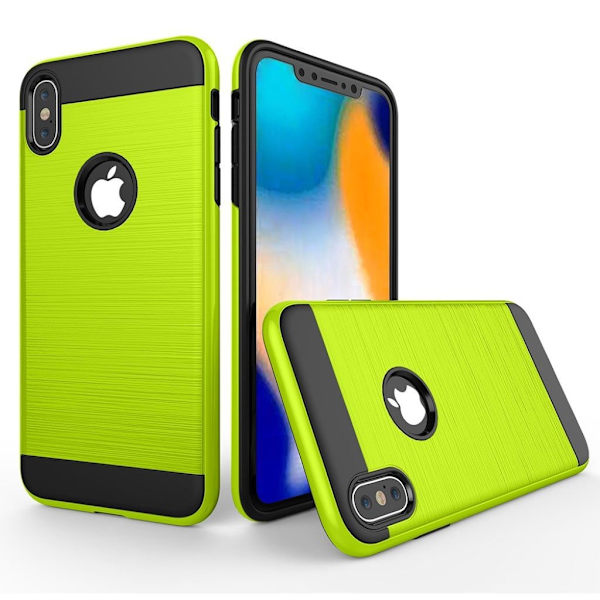 Børstet kombinationsetui til iPhone Xs Max - Grøn Green