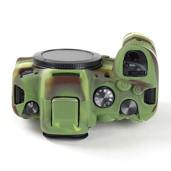 Canon EOS R6 litchi tekstur silikone cover - Camouflage Green