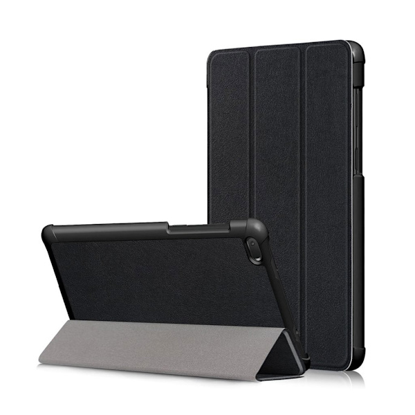 Lenovo Tab E7 tre-folds læder flip etui - Sort Black