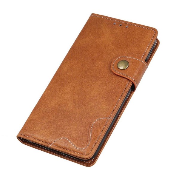 LG G8 ThinQ S-Shape textured leather case - Brown Brown