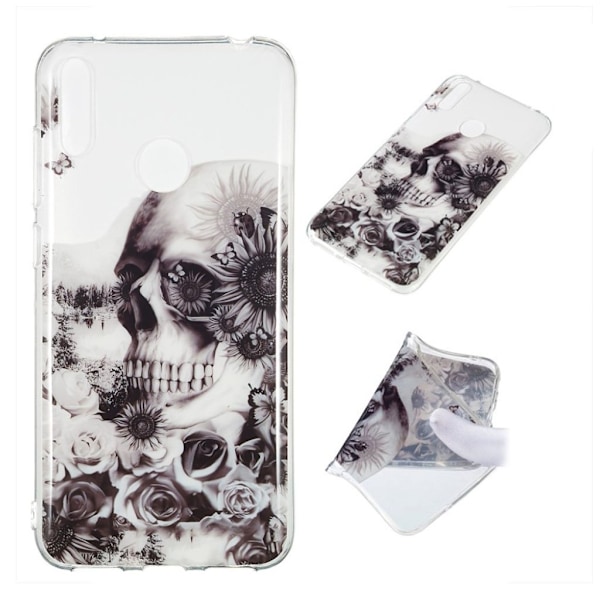 Huawei Y7 2019 mønstret etui - Dødningehoved Multicolor