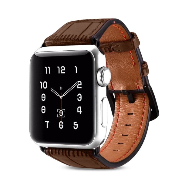 iCarer Avant-garde Apple Watch Series 5 40mm ægte læder urrem - Mørkebrun Brown