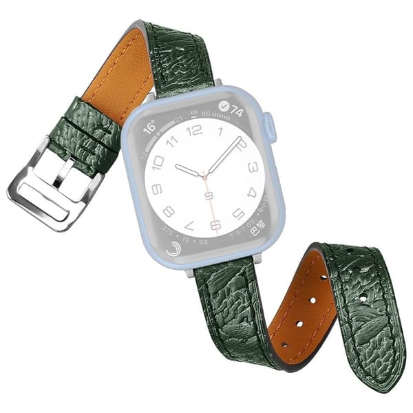 Apple Watch (41mm) klockarmband i äkta läder med vävd textur - Grön Grön