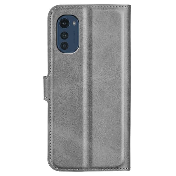 Motorola Moto E32 nahkainen lompakokkotelo - Harmaa Silver grey