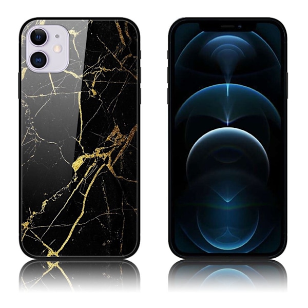 Fantasy iPhone 12 Pro / iPhone 12 skal - Guld / Svart Svart