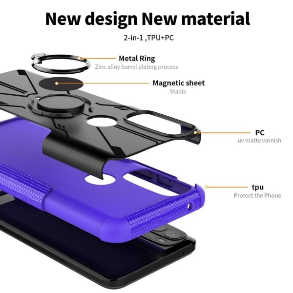 Kickstand-skydd med magnetisk platta för Motorola Moto G71 5G - Grön Grön