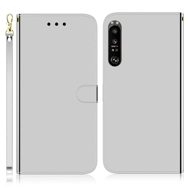 Mirror Sony Xperia 1 III Flip Etui - Sølv Silver grey