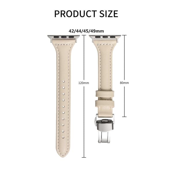 Apple Watch Series 8 (45mm) / Watch Ultra ægte okselæderrem - Sort Black