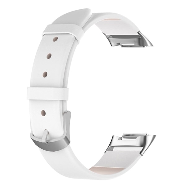 Fitbit Charge 5 klockarmband i äkta läder - Vit Vit