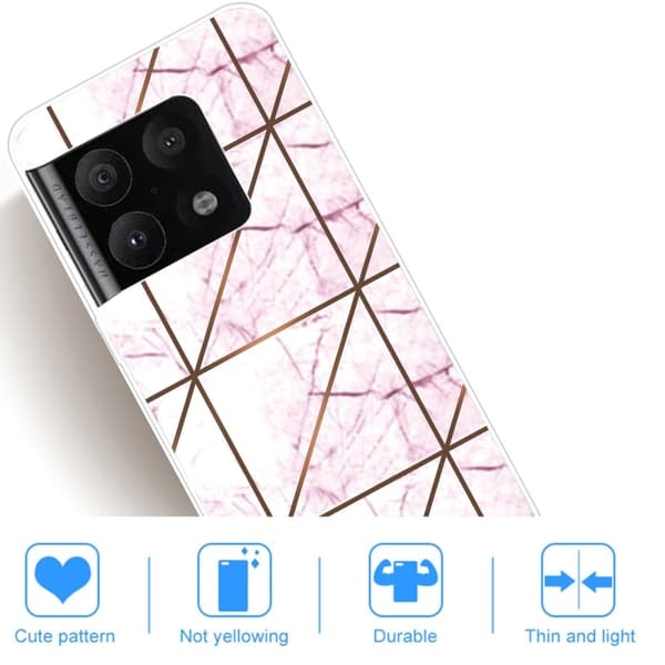 Marble OnePlus 10 Pro Suojakotelo - White In Square Strike Marble White