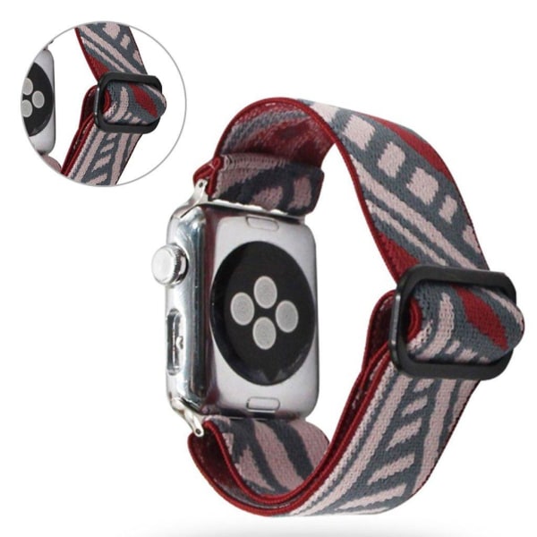 Apple Watch Series 6 / 5 44mm urrem med vævet mønster - Rød / Gr Multicolor