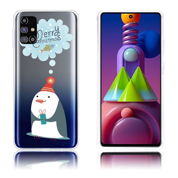 Juleveske til Samsung Galaxy M51 - Pingvin White