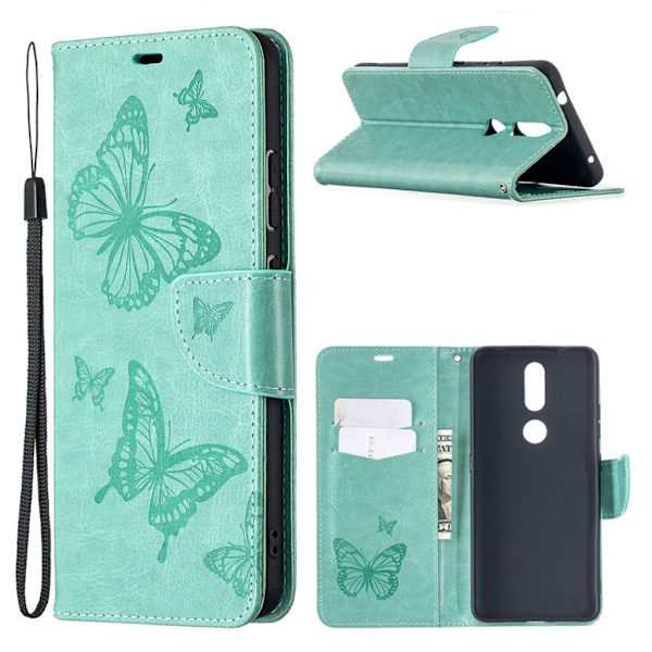 sommerfugl Nokia 2.4 flip etui - cyan Green