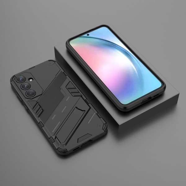 Støtsikkert hybriddeksel med et moderne preg for Samsung Galaxy A55 - Svart Black