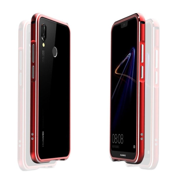 Huawei P20 Lite Alumiini Alloy Ruuvillinen Puhelimen Kehys Pusku Red