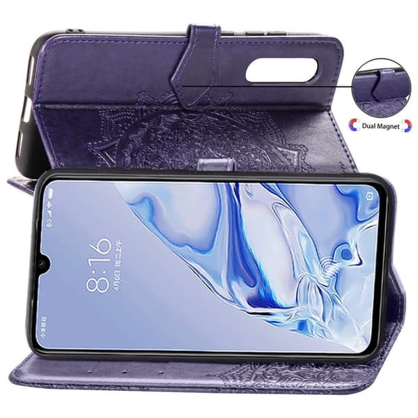 Mandala läder Xiaomi Mi 9 Pro fodral - Lila Lila