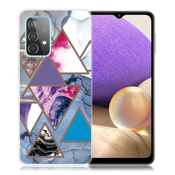 Marble Samsung Galaxy A32 5G Etui - Triangle Patterns in Marble Multicolor