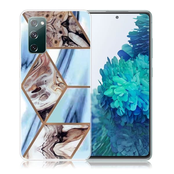 Marble Samsung Galaxy S20 FE 5G / S20 FE Etui - Sky Blue and Brown Marble Multicolor