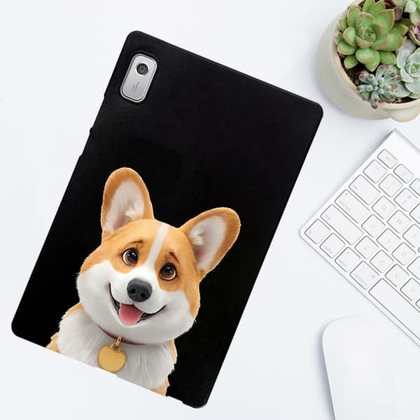 Lenovo Tab M9 Asia Pattern Printing Slim Joustava Tablet Suojakansi - Corgi Brown