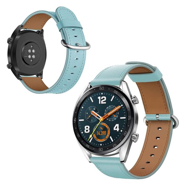 Huawei Watch GT / GT 2 46mm / Watch Magic top ægte læder Urrem - Blå Blue