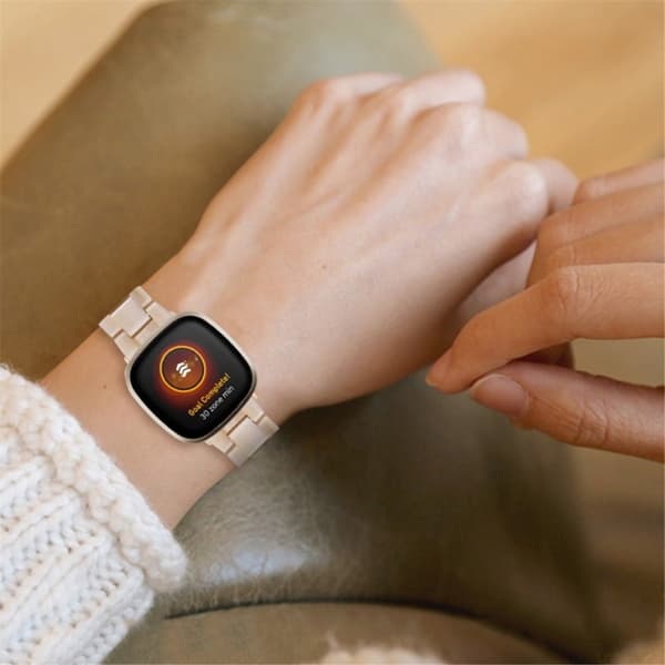 Fitbit Sense 2 / Versa 4 harpiksrem med metallspenne - Elfenbenshvit White
