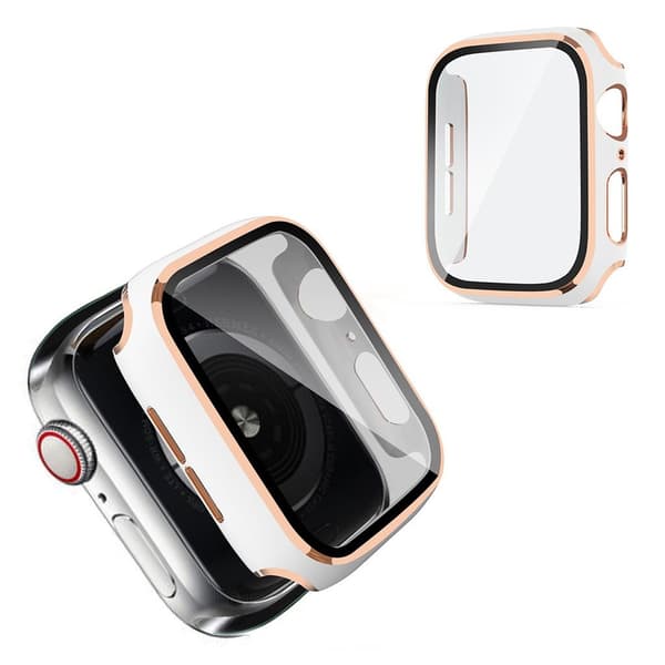Apple Watch Series 6 / 5 40mm cool frame with tempered glass - White / Champagne Vit