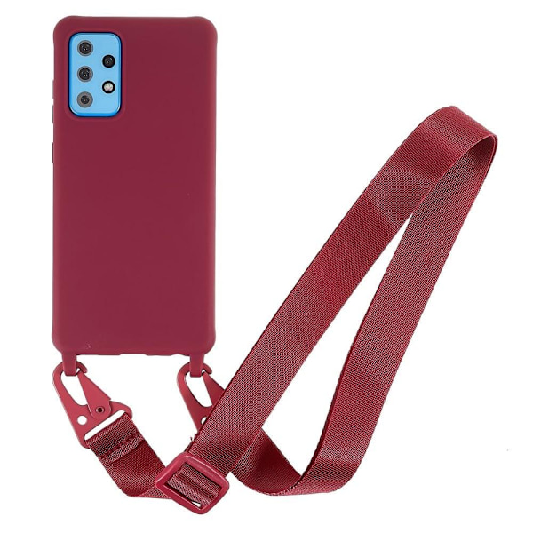 Tyndt TPU-etui med mat finish og justerbar strop til Samsung Galaxy A52s 5G / A52 5G / A52 - Rød Red
