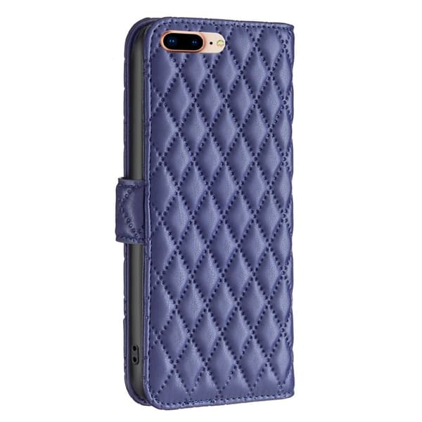 Rombuskuvioinen matta läppäkotelo iPhone 7 Plus - Sininen Blue